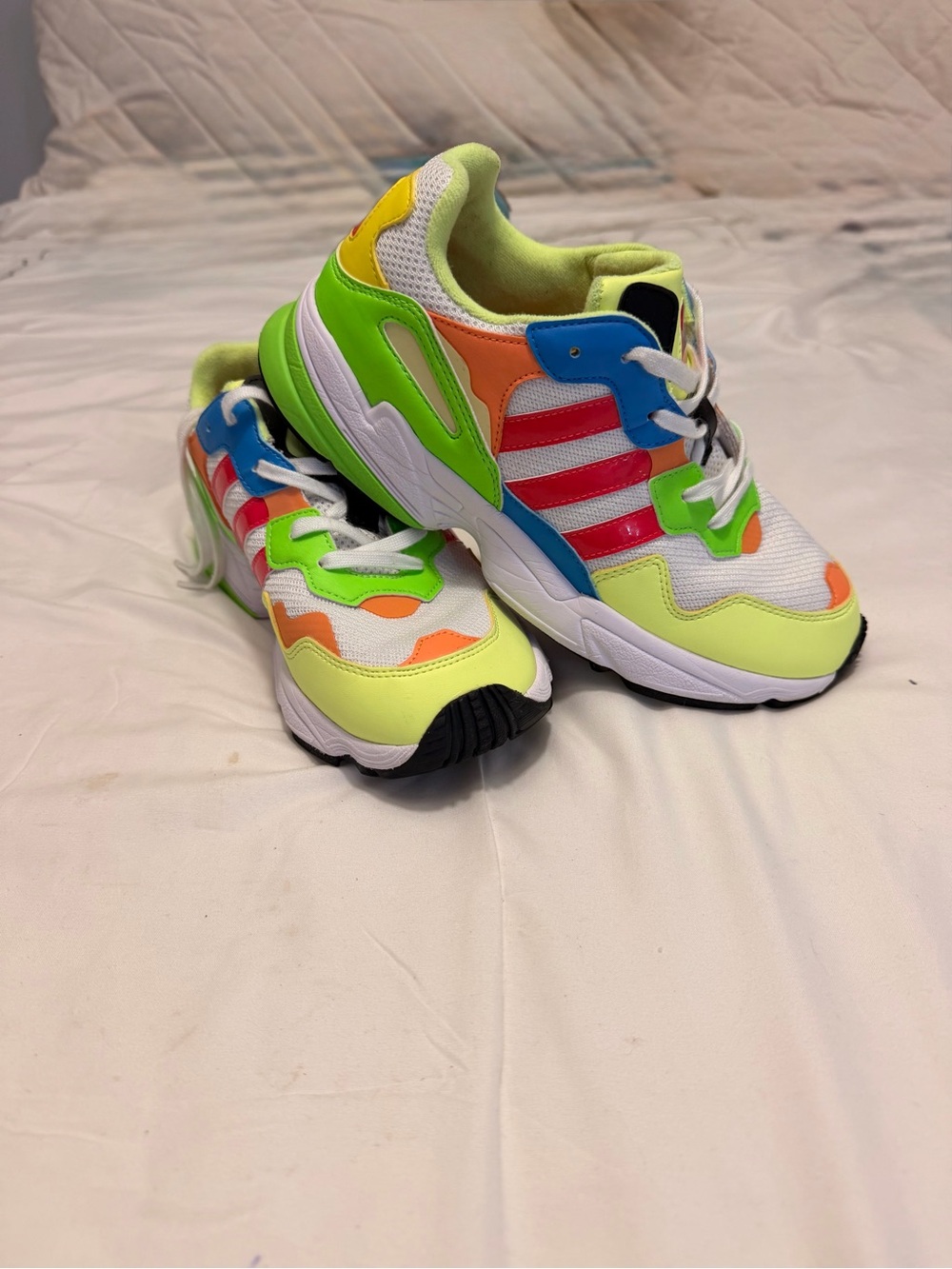 adidas Neon Multi-Accent Womans Sneakers in Lime, Blue, Orange, Pink size 7